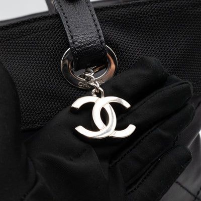 Paris Biarritz Tote Black Canvas