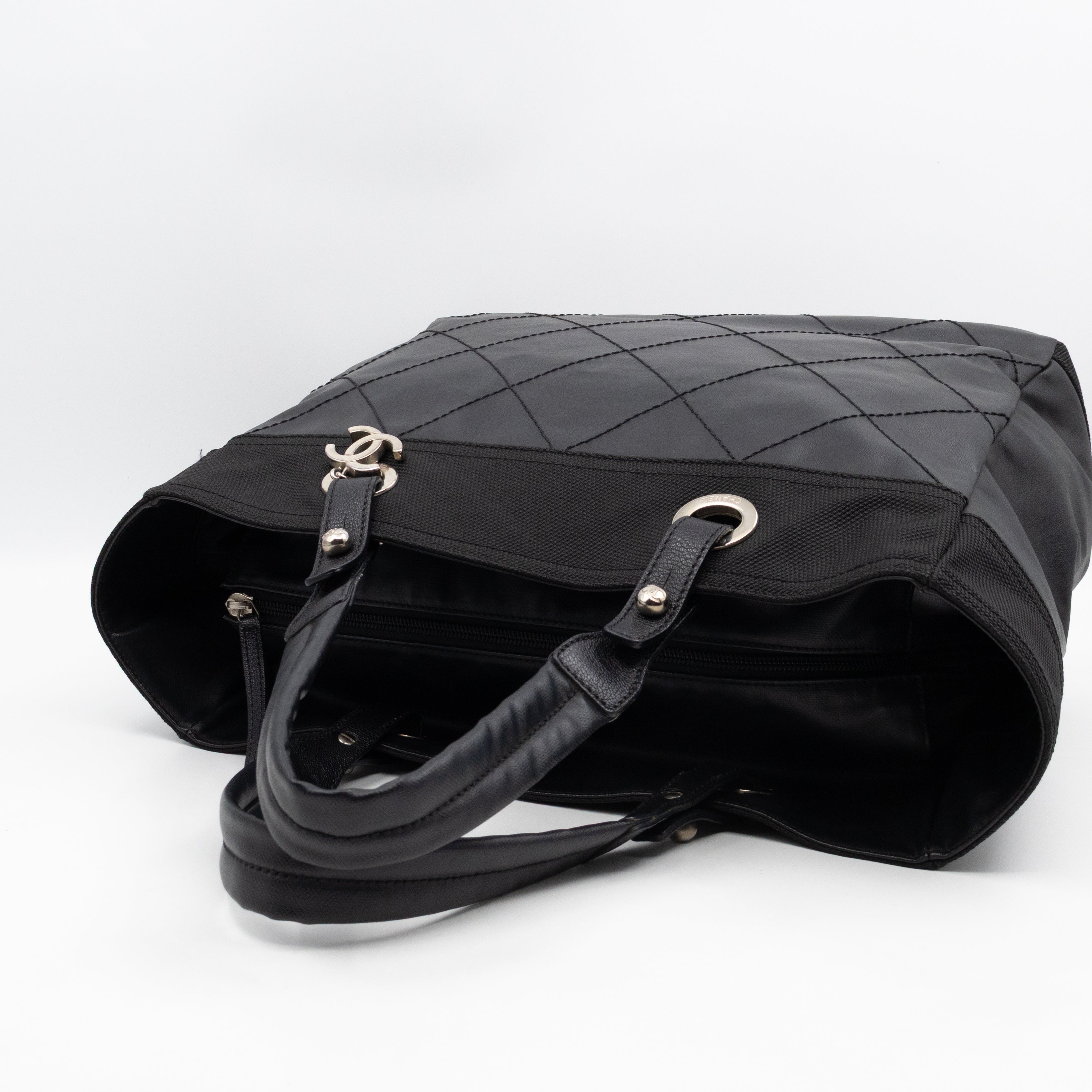 Paris Biarritz Tote Black Canvas