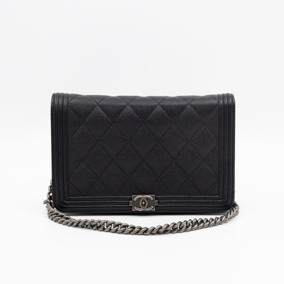 Boy Wallet On Chain Black Caviar Ruthenium