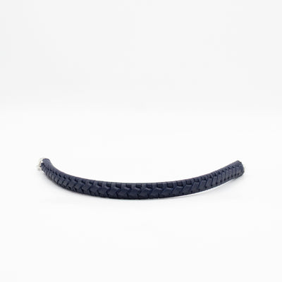 Flamenco Medium Bag with Spiral Strap Abyss Blue Leather