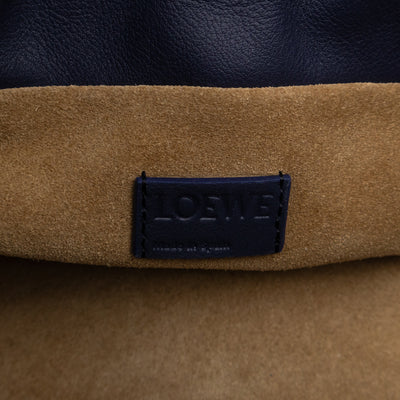 Flamenco Medium Bag with Spiral Strap Abyss Blue Leather