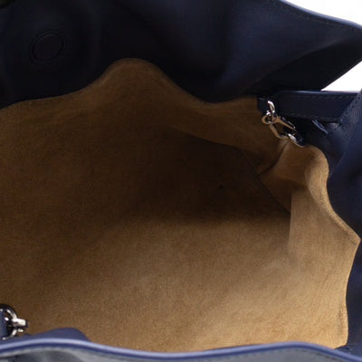 Flamenco Medium Bag with Spiral Strap Abyss Blue Leather