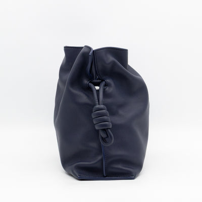 Flamenco Medium Bag with Spiral Strap Abyss Blue Leather