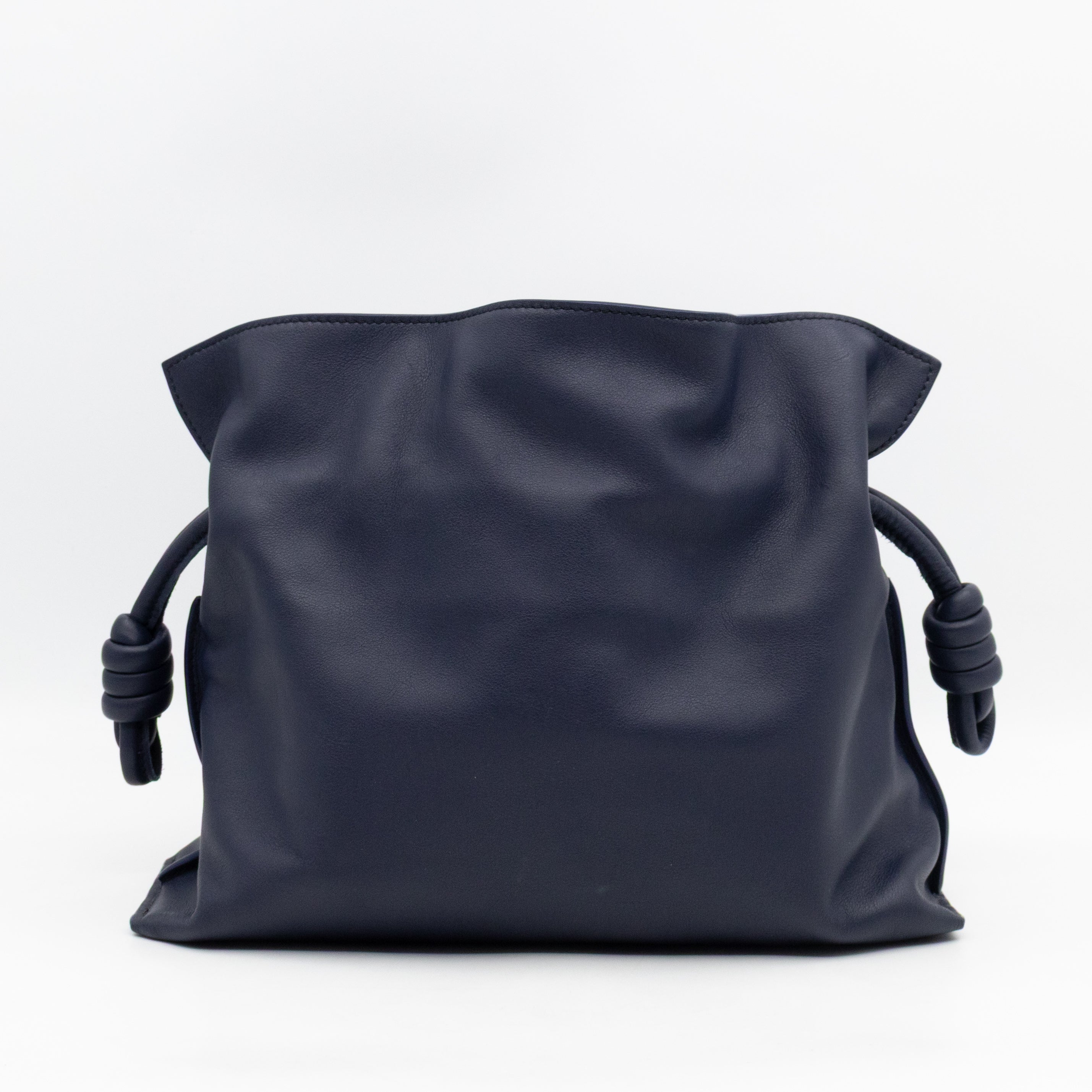 Flamenco Medium Bag with Spiral Strap Abyss Blue Leather