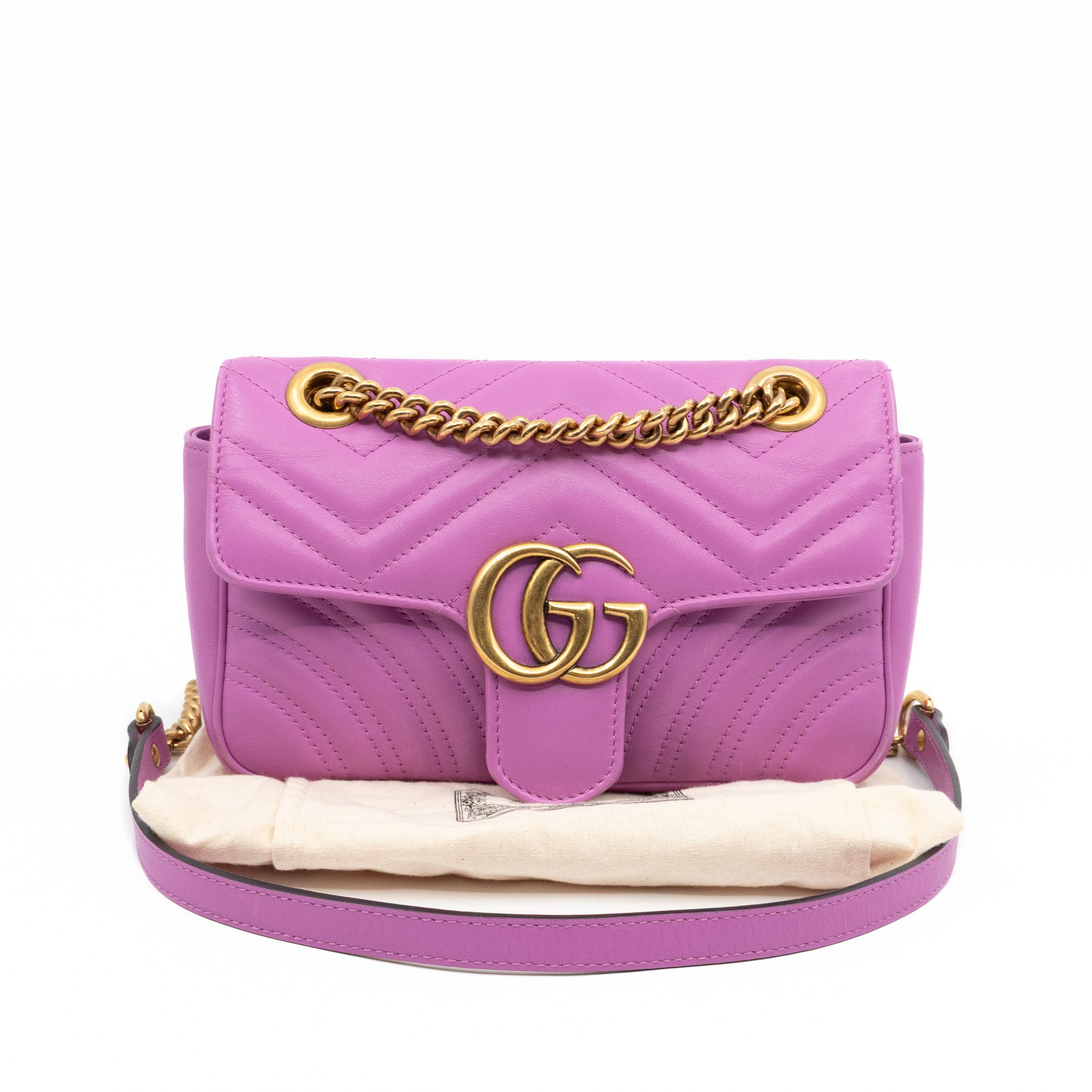 GG Marmont Flap Small Pink Leather