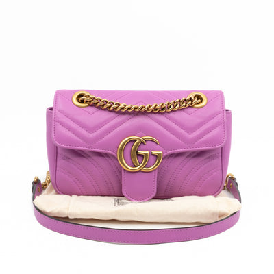 GG Marmont Flap Small Pink Leather