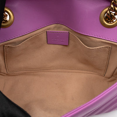 GG Marmont Flap Small Pink Leather