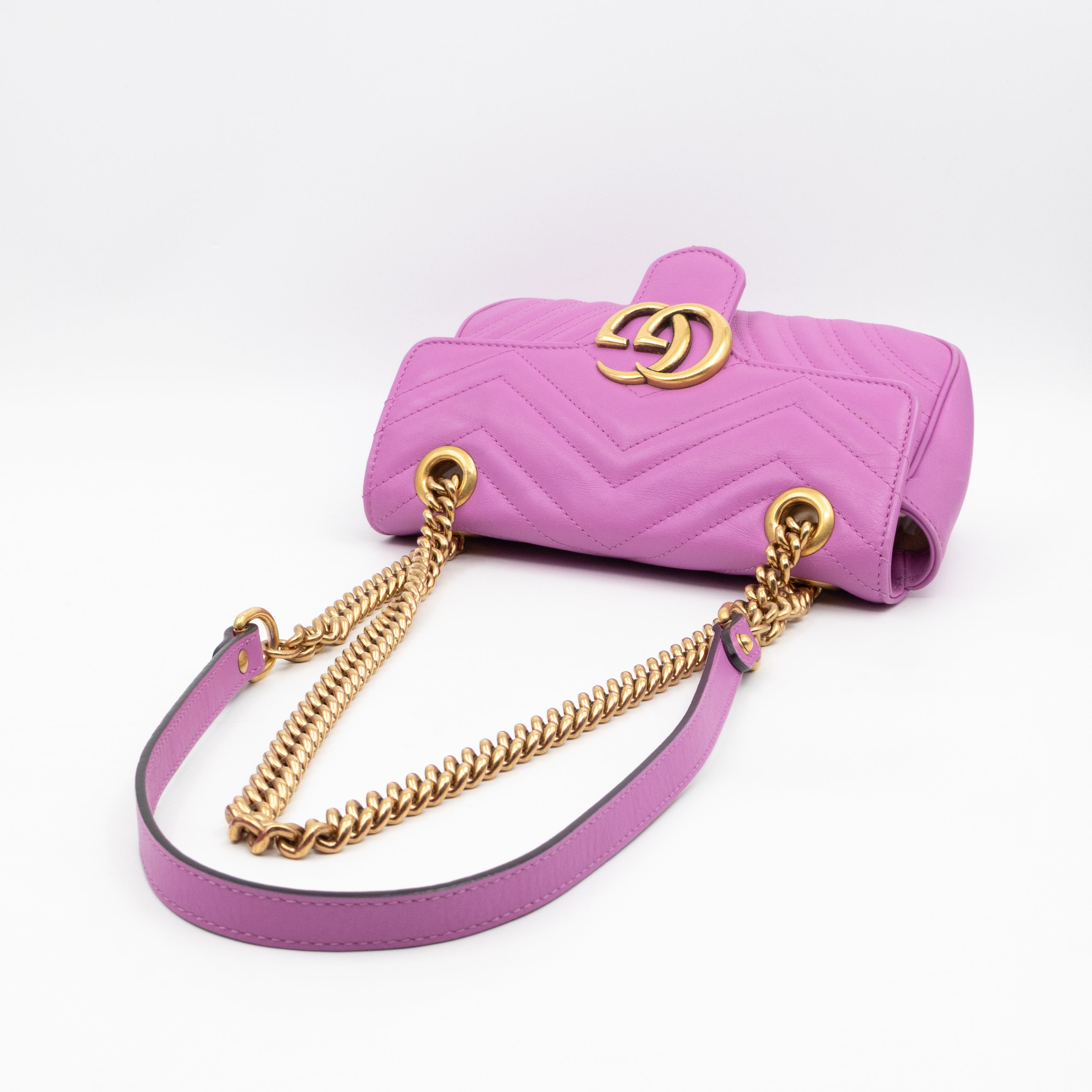 GG Marmont Flap Small Pink Leather