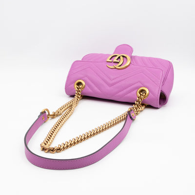 GG Marmont Flap Small Pink Leather