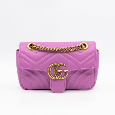 GG Marmont Flap Small Pink Leather