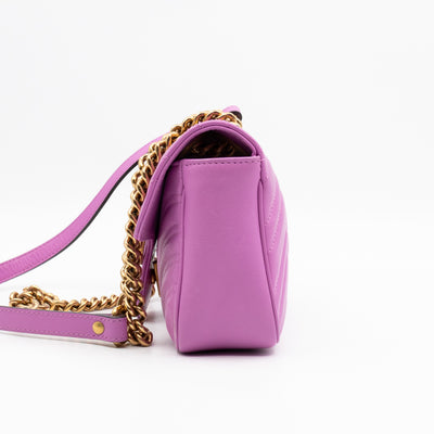 GG Marmont Flap Small Pink Leather