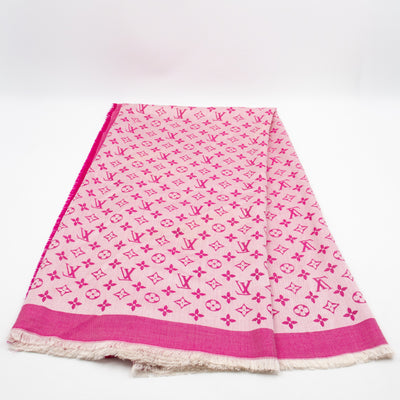 Monogram Denim Shawl Pink