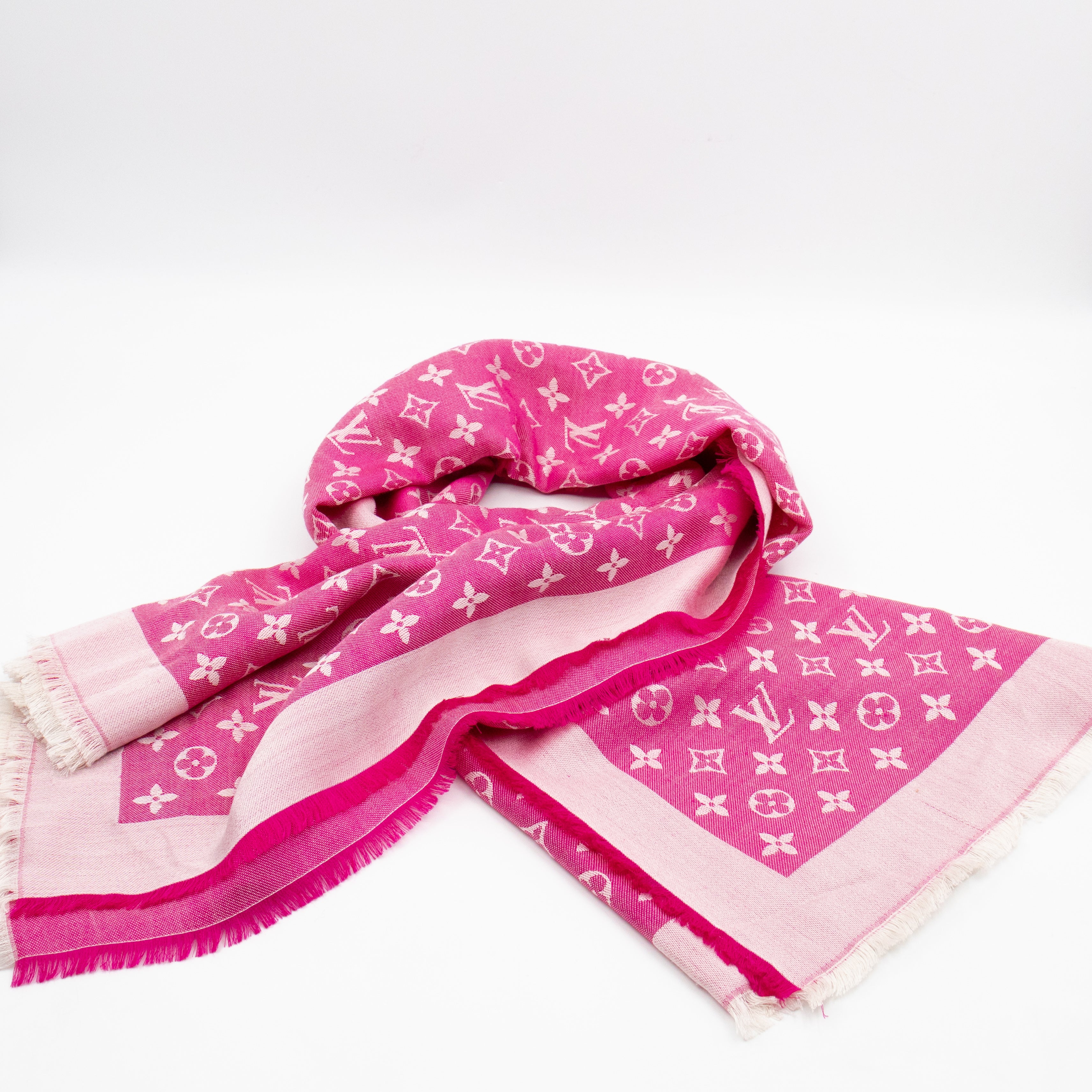 Monogram Denim Shawl Pink