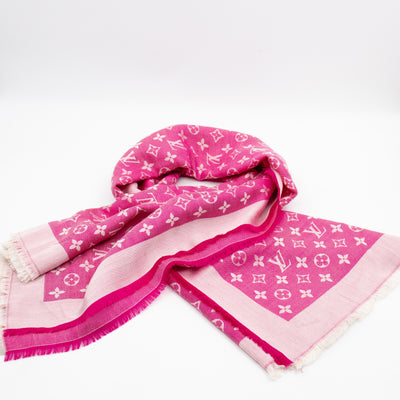 Monogram Denim Shawl Pink