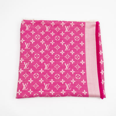 Monogram Denim Shawl Pink