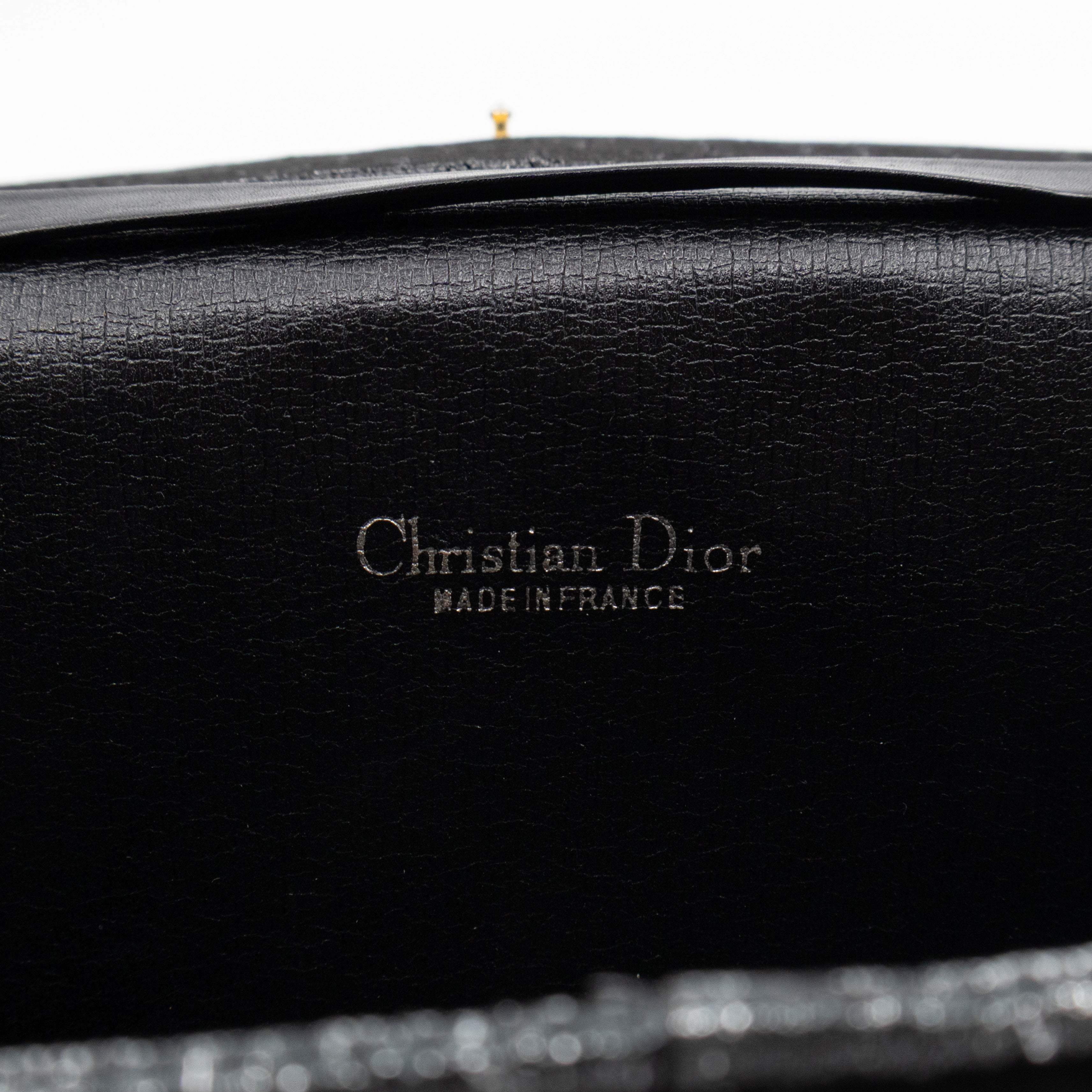 Chain Clutch Black Honeycomb Canvas