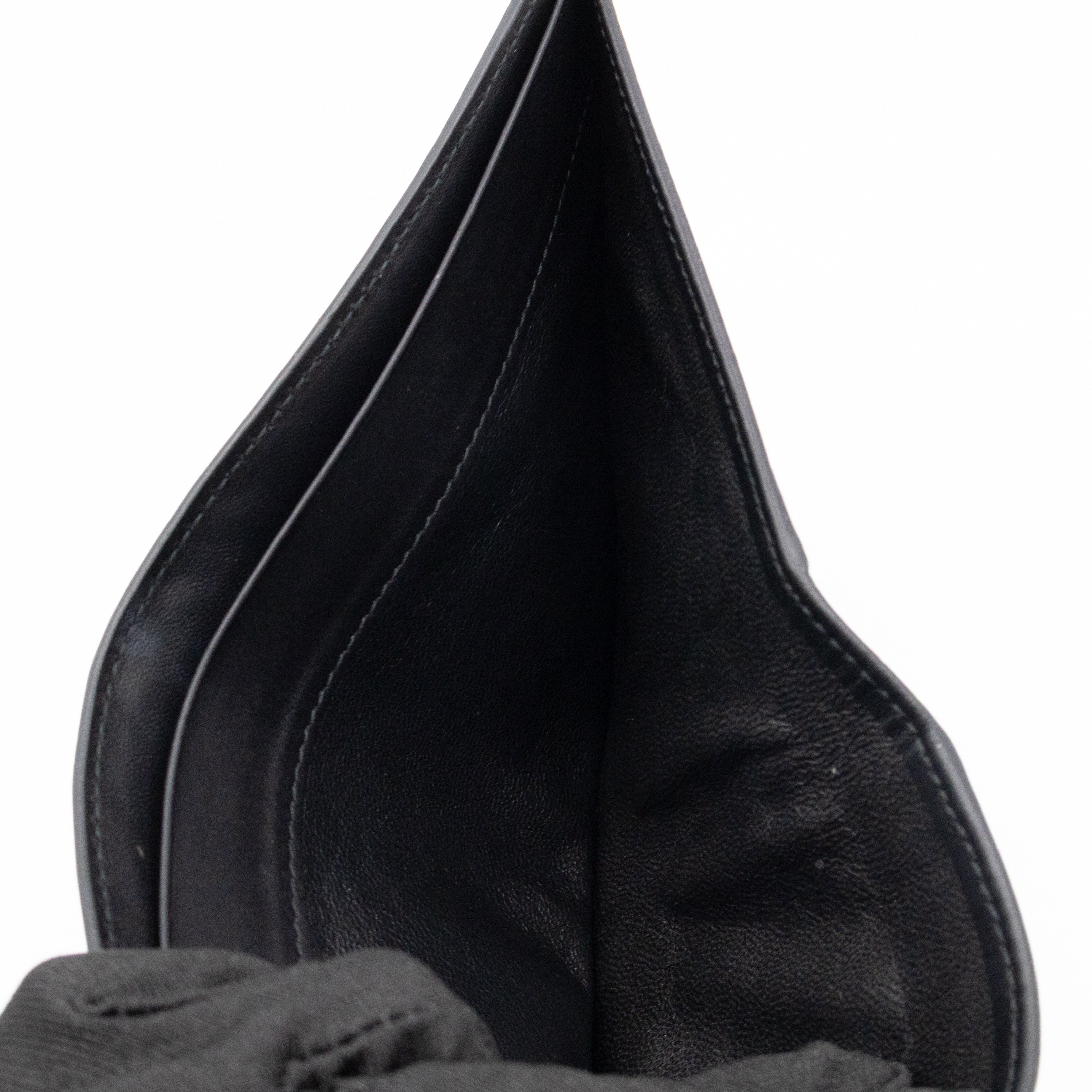 Classic Bifold Wallet Black Intrecciato Leather