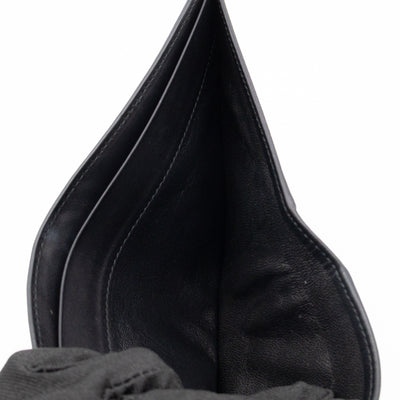 Classic Bifold Wallet Black Intrecciato Leather