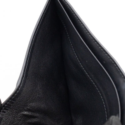 Classic Bifold Wallet Black Intrecciato Leather