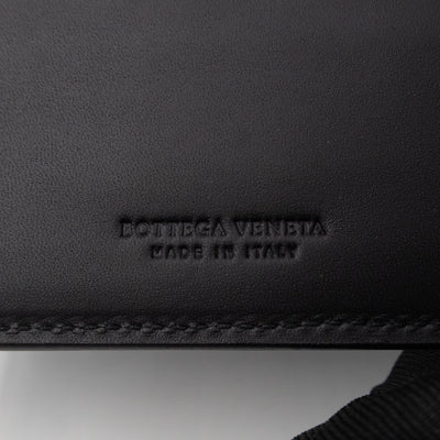 Classic Bifold Wallet Black Intrecciato Leather