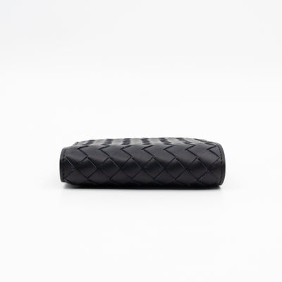 Classic Bifold Wallet Black Intrecciato Leather