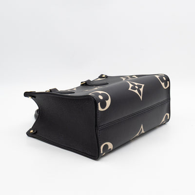 Onthego PM Black & Beige Monogram Empreinte With Bandouliere strap