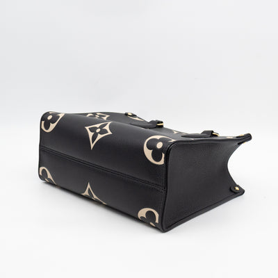 Onthego PM Black & Beige Monogram Empreinte With Bandouliere strap