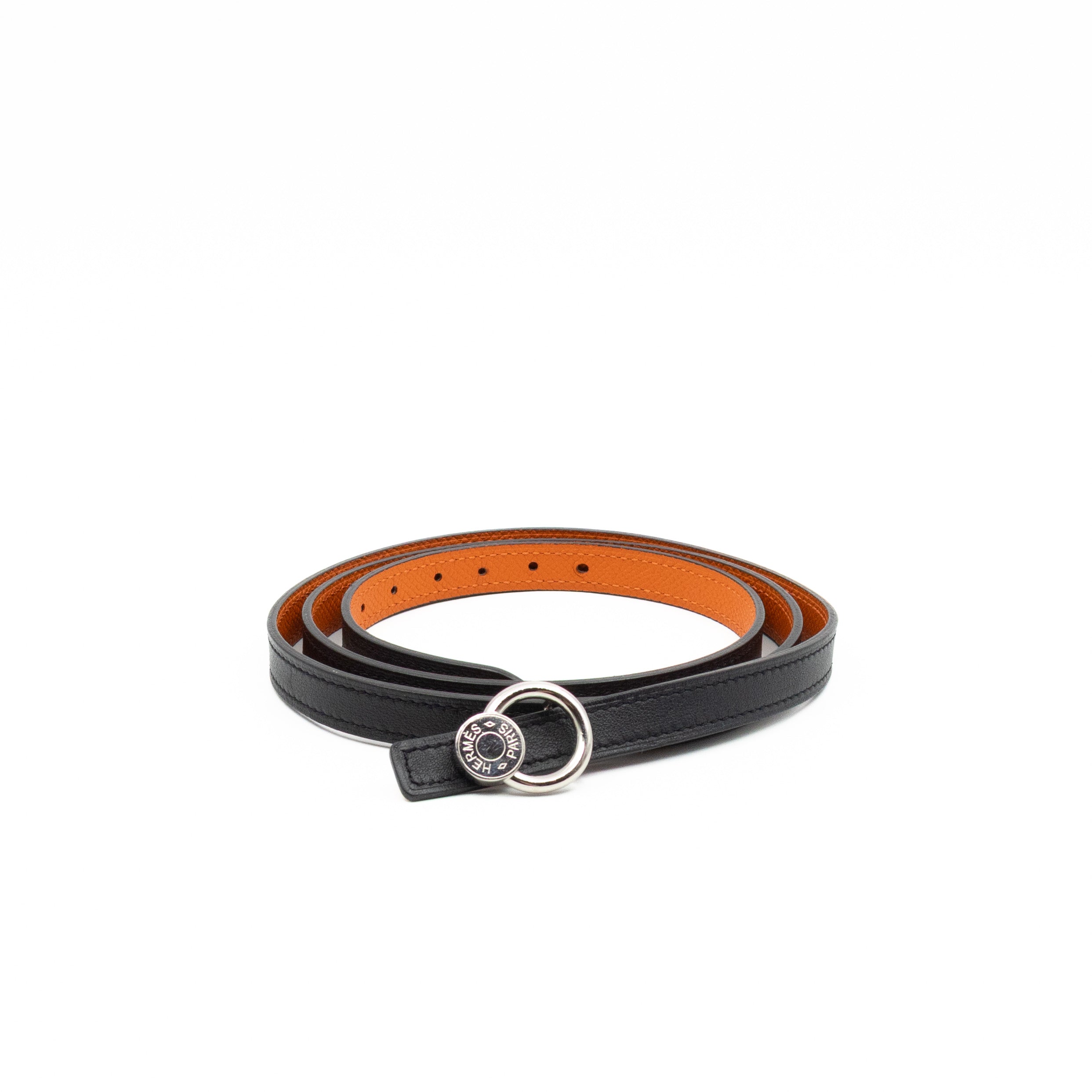 Clou De Selle Reversible Belt Black & Orange Leather 95cm