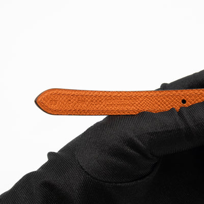 Clou De Selle Reversible Belt Black & Orange Leather 95cm
