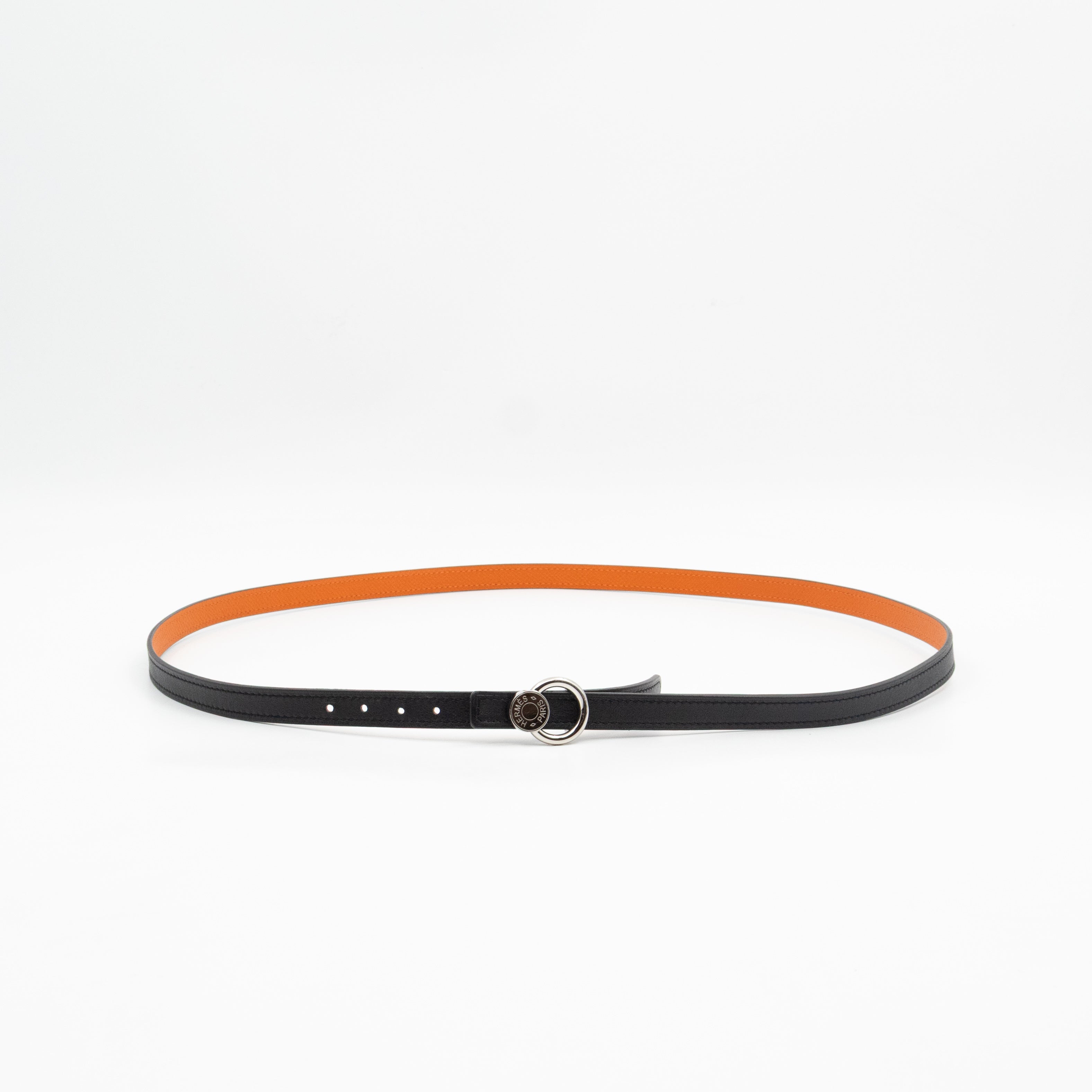 Clou De Selle Reversible Belt Black & Orange Leather 95cm