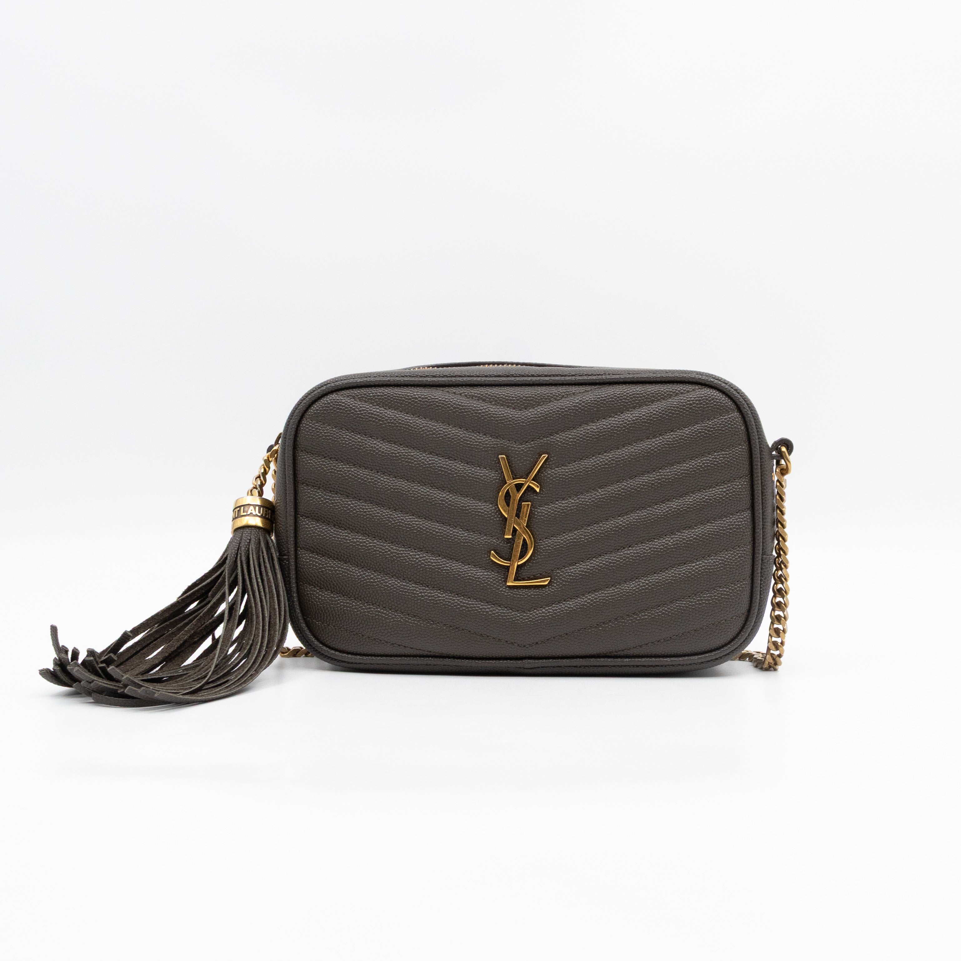 Mini Camera Bag Seaweed Grained Leather