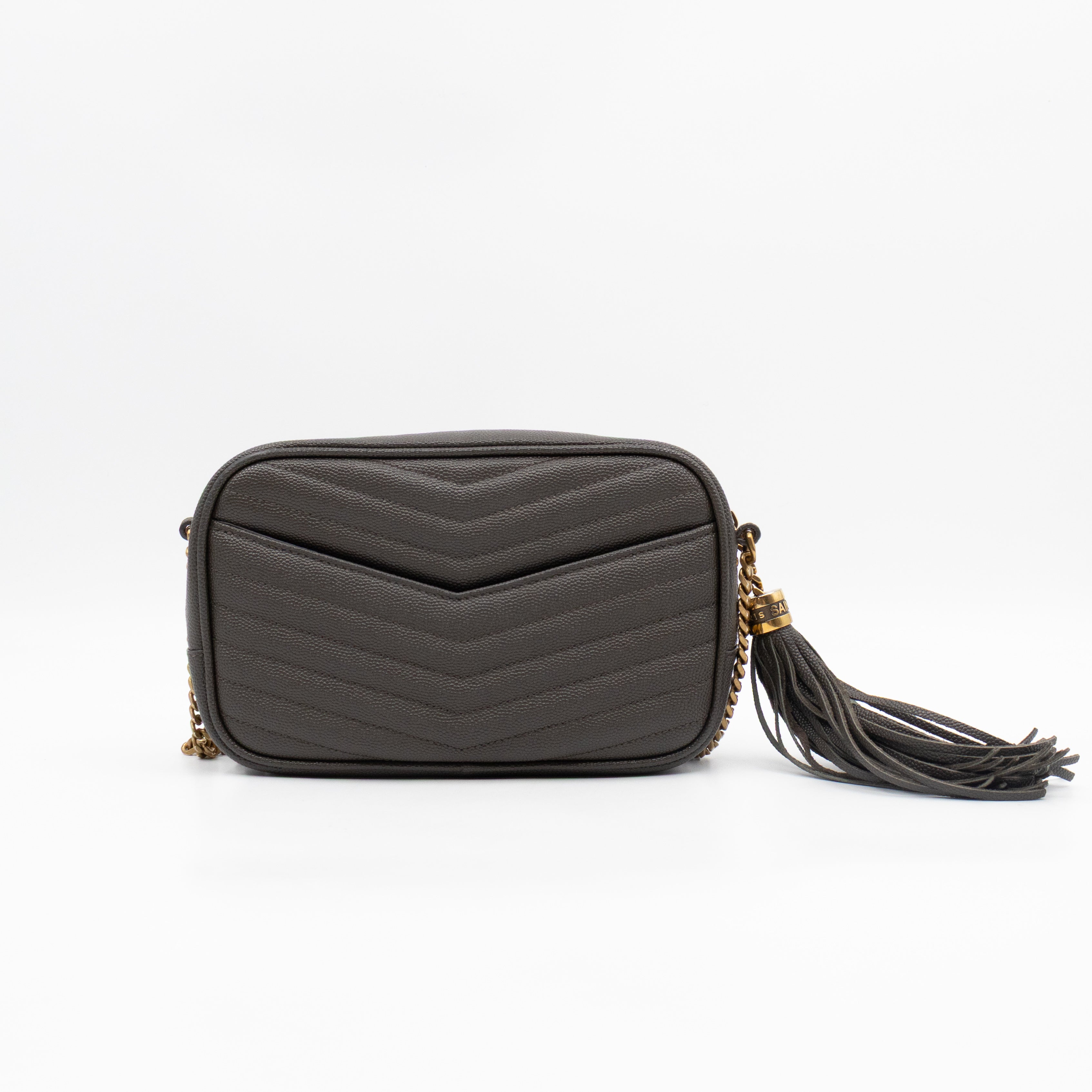 Mini Camera Bag Seaweed Grained Leather