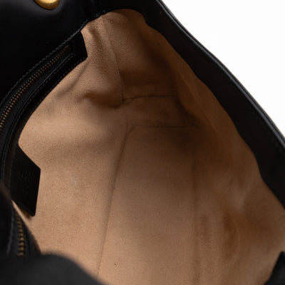 GG Marmont Flap Medium Black Leather