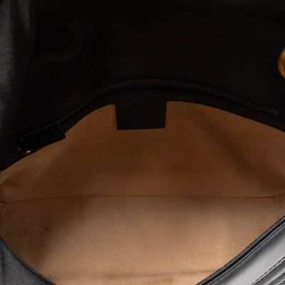 GG Marmont Flap Medium Black Leather