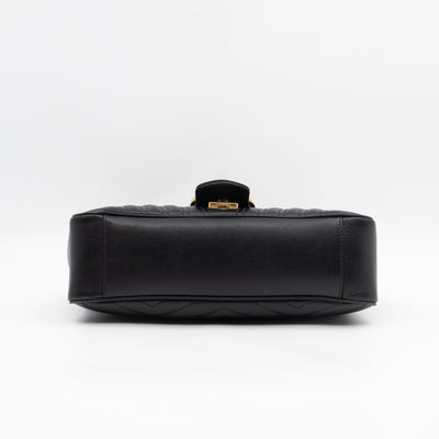 GG Marmont Flap Medium Black Leather