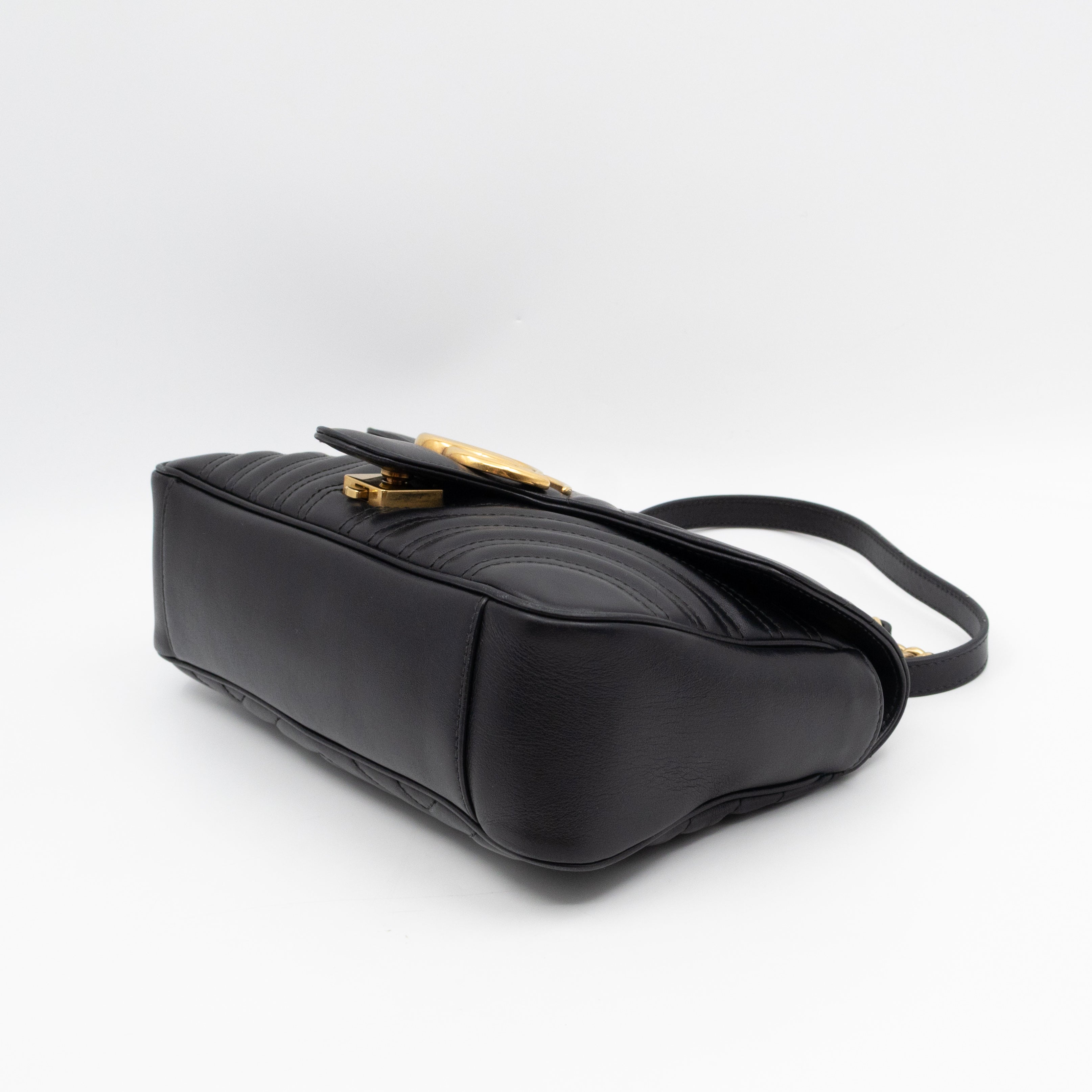 GG Marmont Flap Medium Black Leather