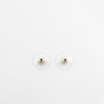 Small CC Crystal Silver Earrings