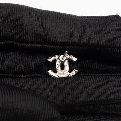 Small CC Crystal Silver Earrings