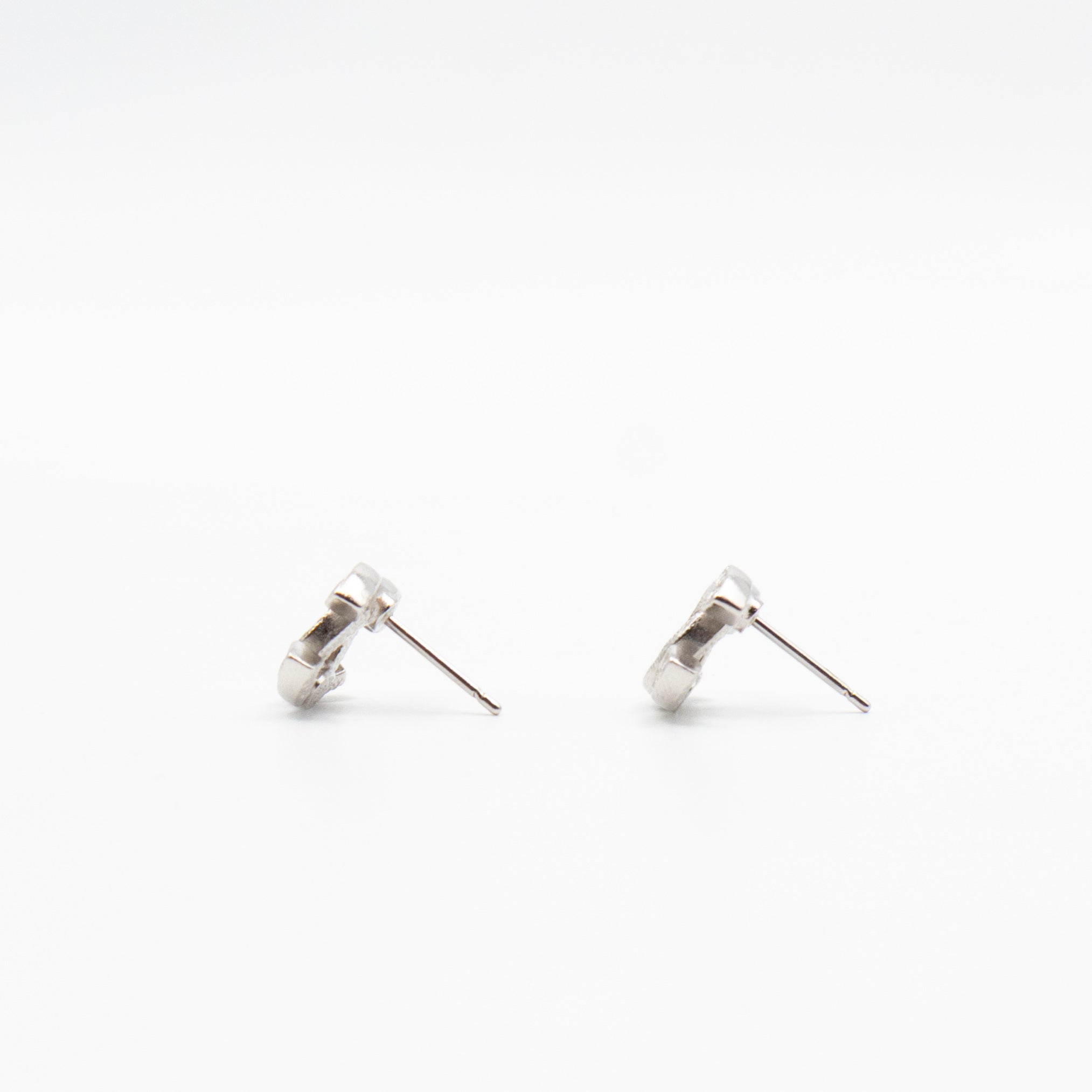 Small CC Crystal Silver Earrings