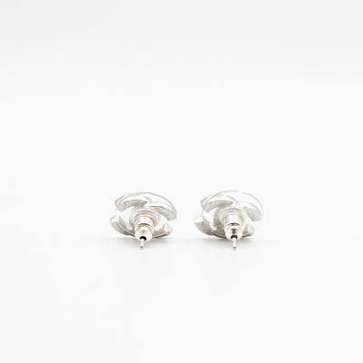Small CC Crystal Silver Earrings