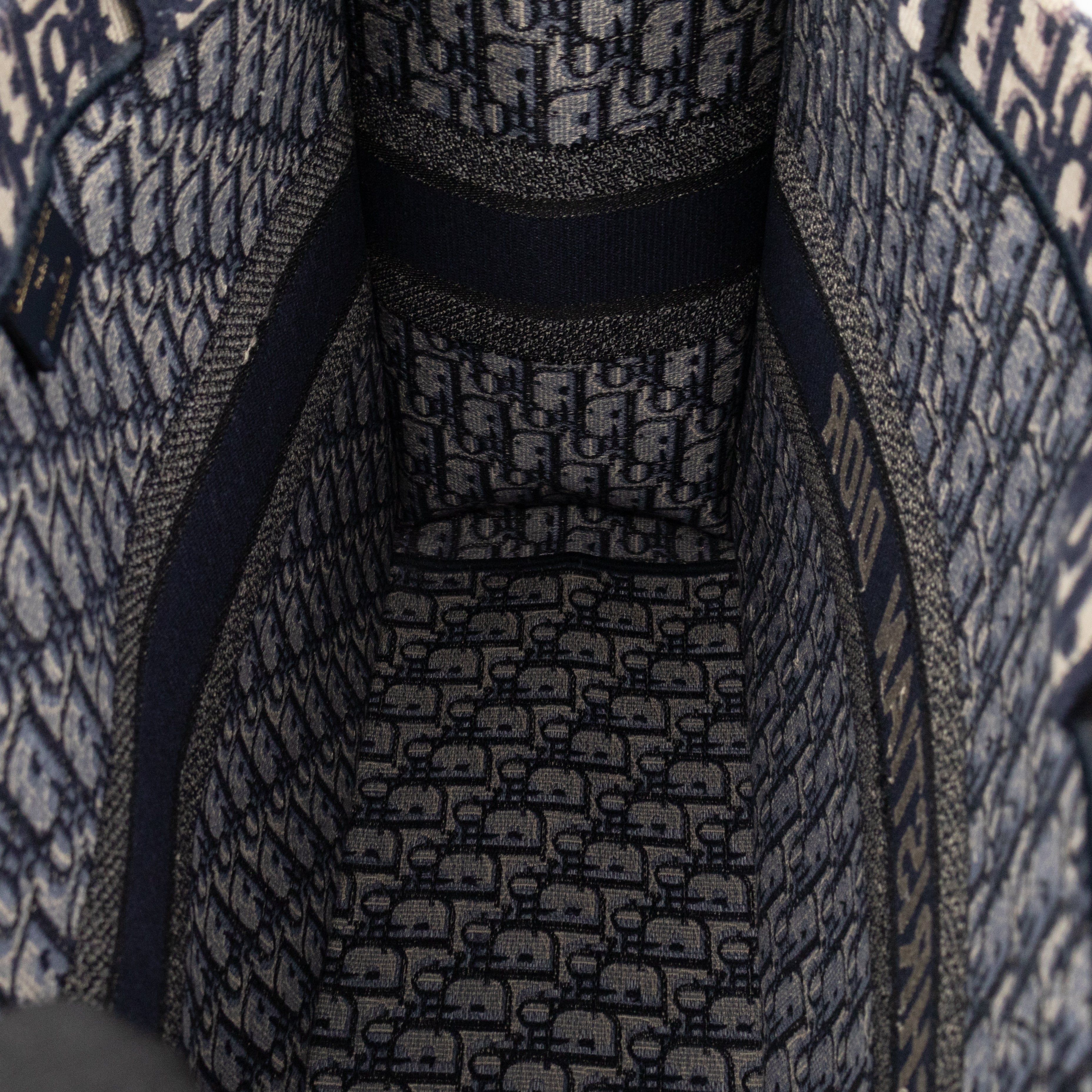 Book Tote Large Blue Oblique Embroidery