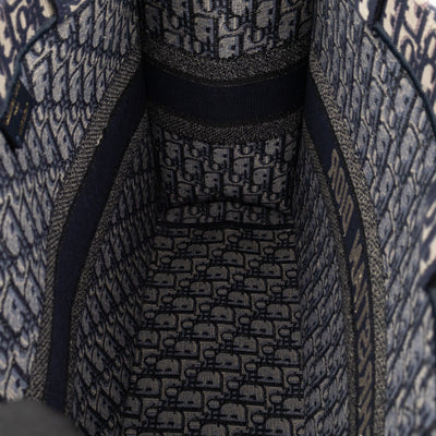 Book Tote Large Blue Oblique Embroidery