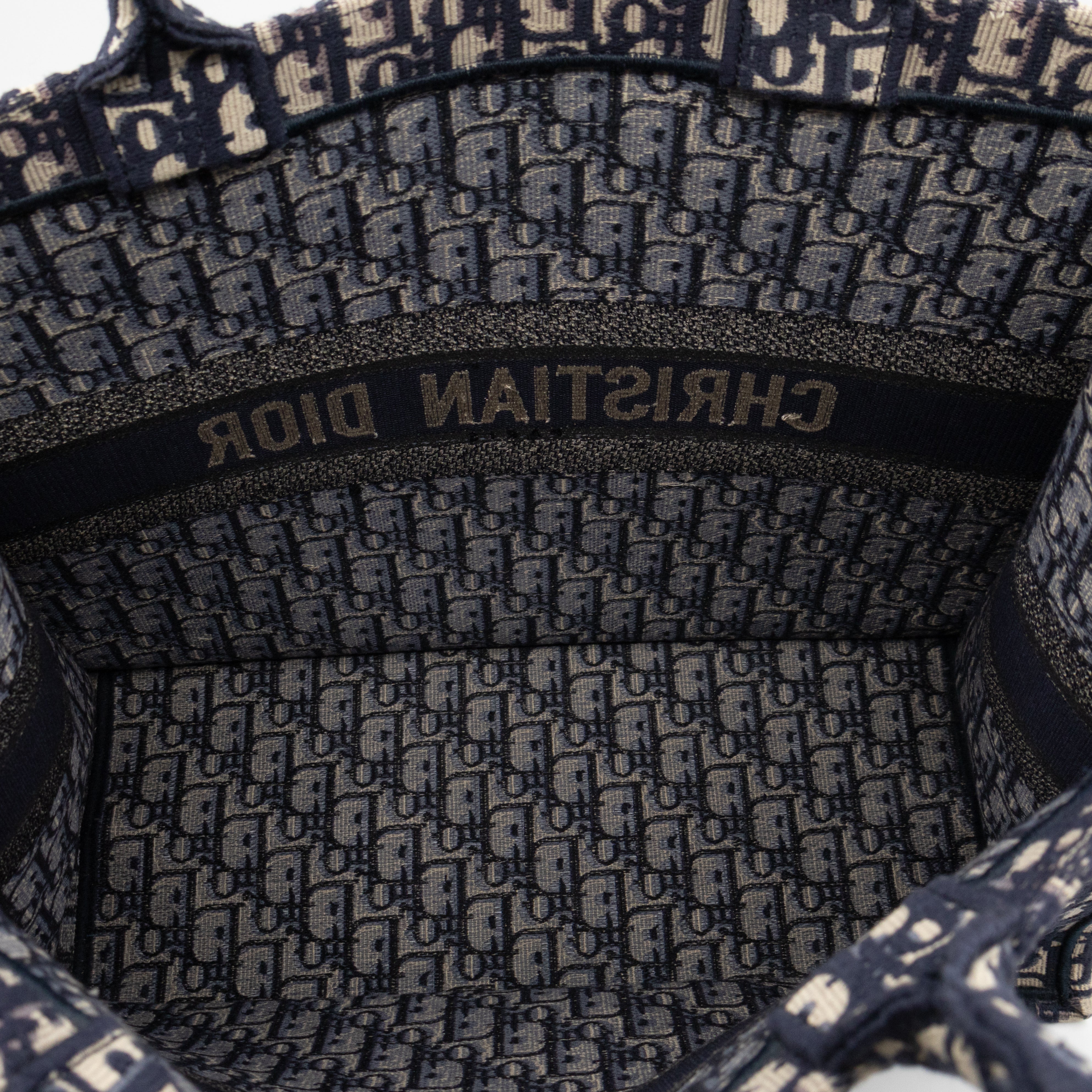 Book Tote Large Blue Oblique Embroidery