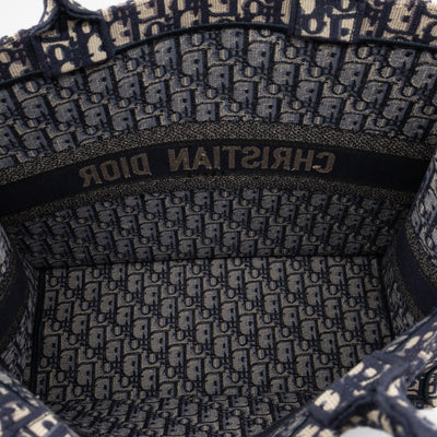 Book Tote Large Blue Oblique Embroidery