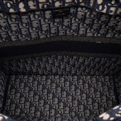 Book Tote Large Blue Oblique Embroidery