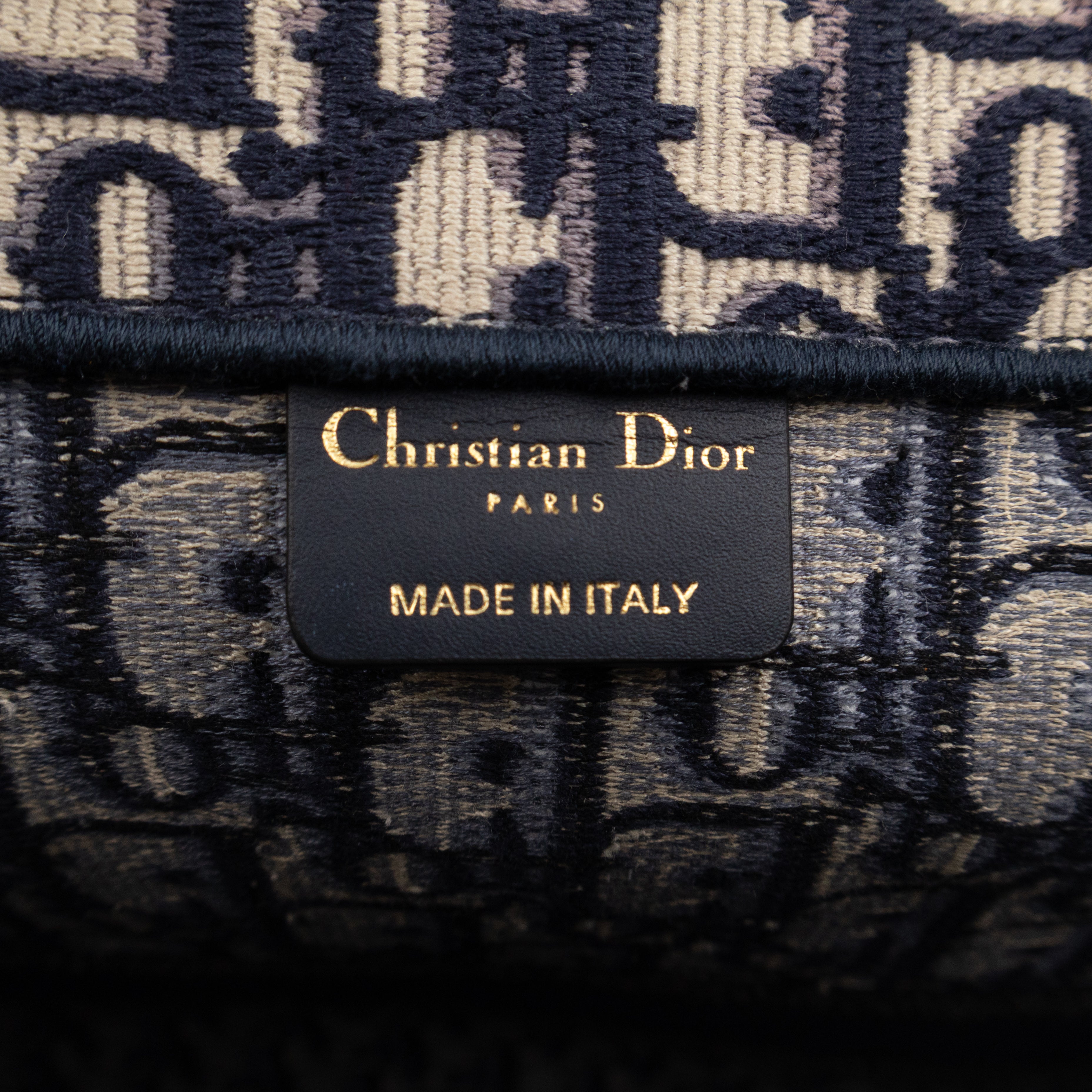 Book Tote Large Blue Oblique Embroidery