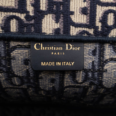 Book Tote Large Blue Oblique Embroidery