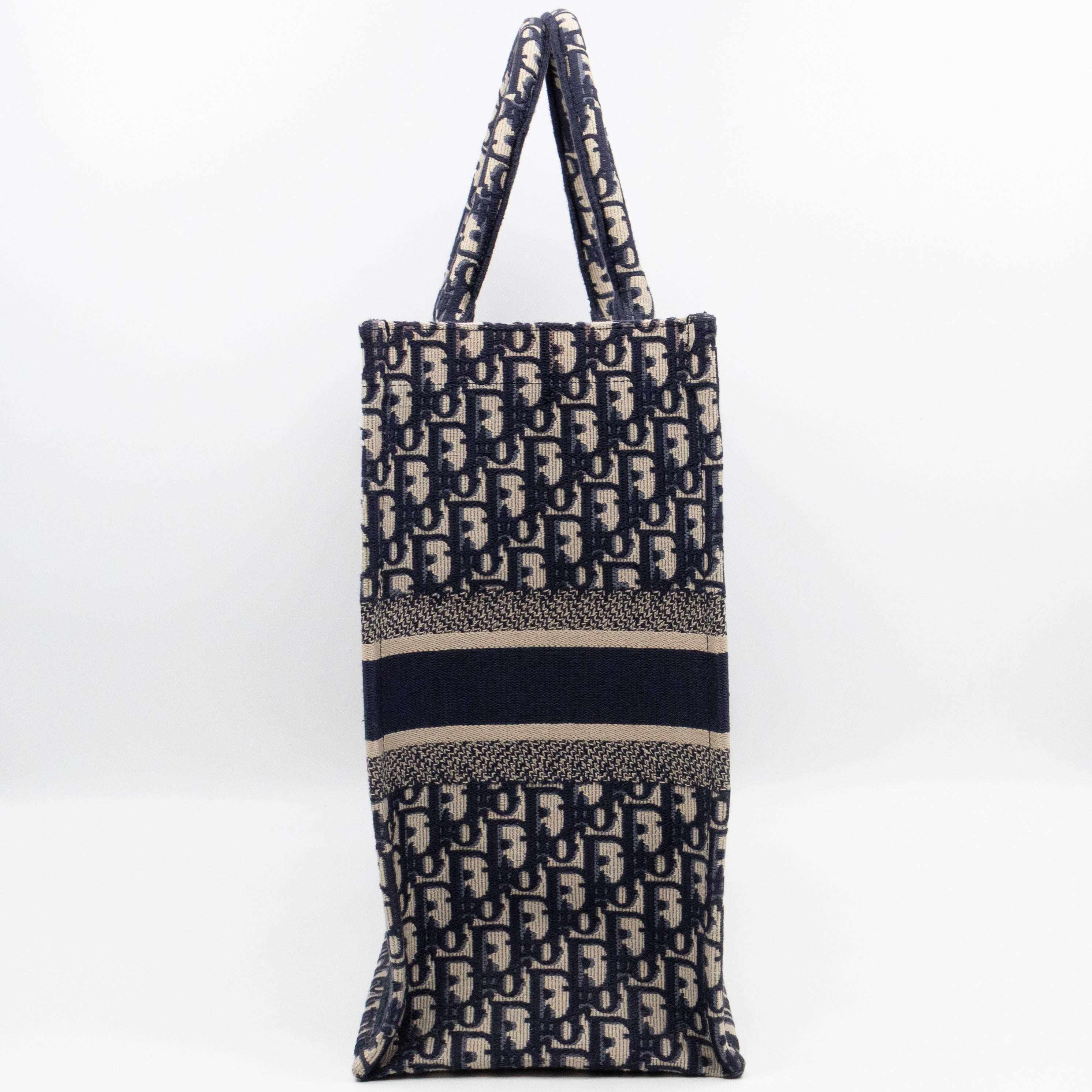 Book Tote Large Blue Oblique Embroidery