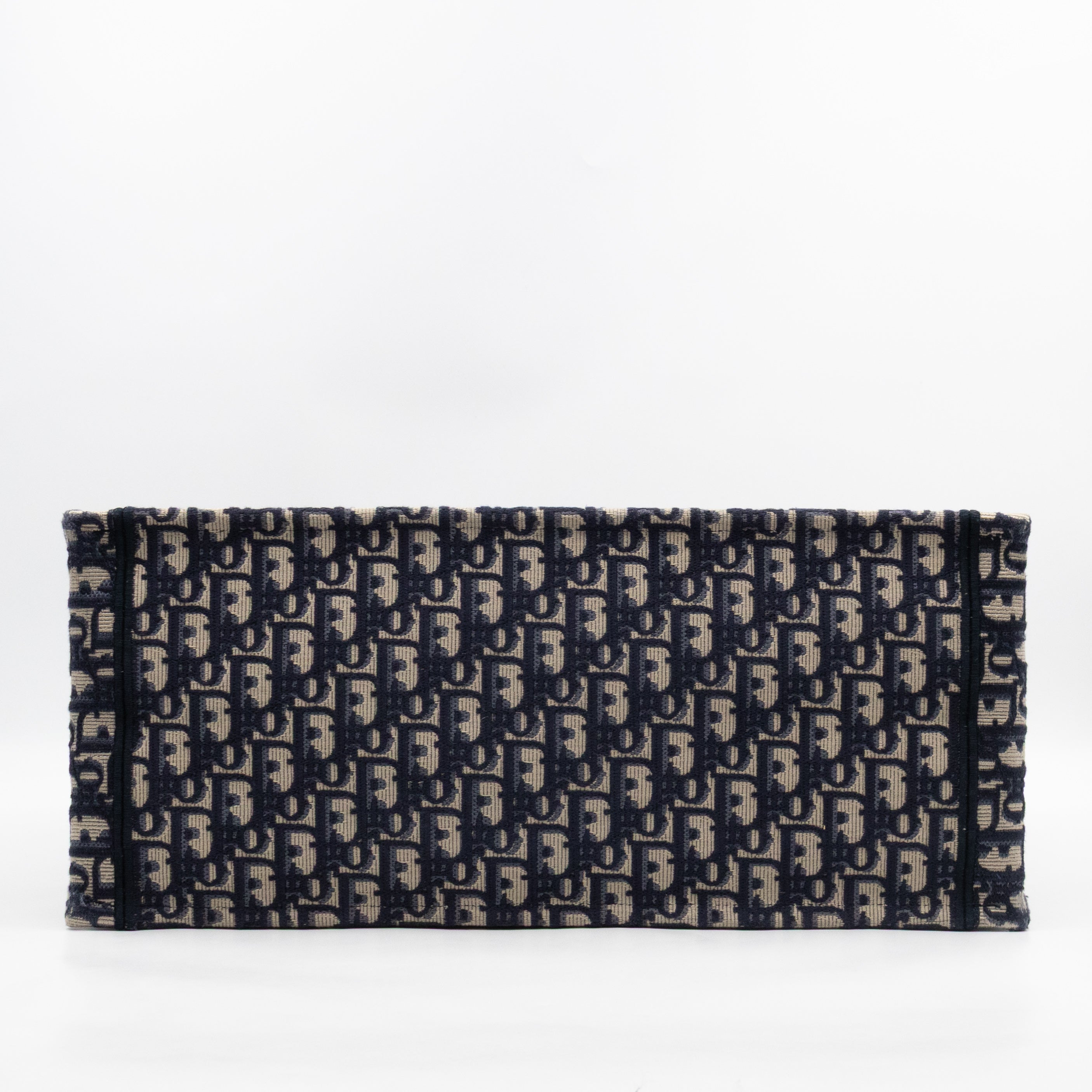 Book Tote Large Blue Oblique Embroidery