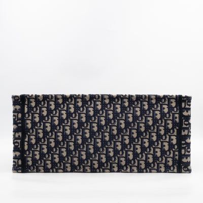 Book Tote Large Blue Oblique Embroidery